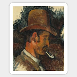 Man with Pipe by Paul Cezanne Sticker